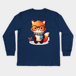 Cute Fox cartoon Kids Long Sleeve T-Shirt